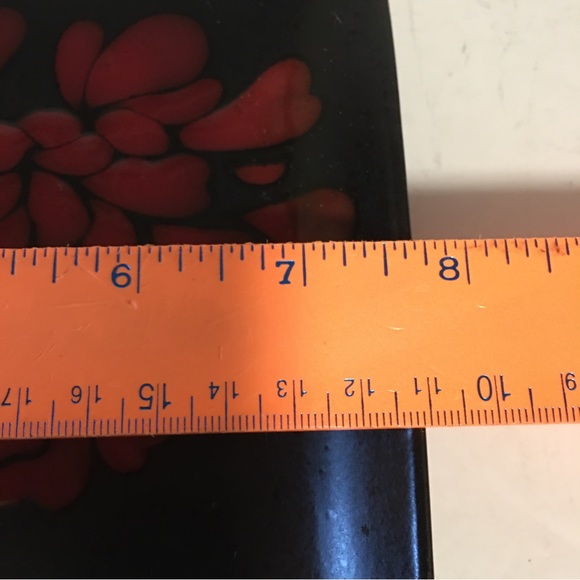 Gibson elite Zinnia Bloom square plate 7.75” 1 Zinnia flower brown rust - Picture 6 of 15